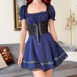 Dolls Kill Widow Spell A Song Underbust Mini Dress